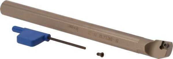 Iscar - 0.622" Min Bore Diam, 6" OAL, 1/2" Shank Diam, S-SCLC Indexable Boring Bar - CC.T 2 Insert, Screw Holding Method - Eagle Tool & Supply