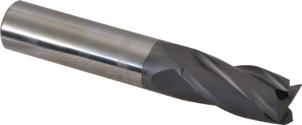 Niagara Cutter - 1/2", 1" LOC, 1/2" Shank Diam, 3" OAL, 4 Flute, Solid Carbide Square End Mill - Single End, Diamond Finish, Spiral Flute, 30° Helix, Right Hand Cut, Right Hand Flute, Series DIA430 - Eagle Tool & Supply