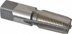 Cleveland - 3/8-18 NPTF Thread, 4 Flute Standard Pipe Tap - 2-9/16" OAL, 1-1/16" Thread Length, 0.7" Shank Diam, Bright Finish, High Speed Steel - Exact Industrial Supply