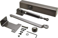 Falcon - Push & Pull Side Mount, Medium Duty Multi Size Hold Open Door Closer Full Cover Power Operated Damper - Nonhanded, Dark Bronze Finish - Eagle Tool & Supply