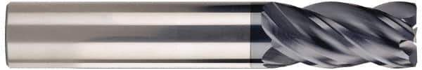 SGS - 1", 4 Flute, Single End, Solid Carbide, 0.04" Corner Radius End Mill - 4" OAL, Right Hand Flute, 1-1/2" LOC, Right Hand Cut - Eagle Tool & Supply