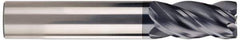 SGS - 3/8", 4 Flute, Single End, Solid Carbide, 0.02" Corner Radius End Mill - 2-1/2" OAL, Right Hand Flute, 7/8" LOC, Right Hand Cut - Eagle Tool & Supply