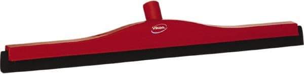 Vikan - 24" Foam Rubber Blade Bench Squeegee - Double Edge, Red, Plastic Holder - Eagle Tool & Supply