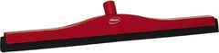 Vikan - 24" Foam Rubber Blade Bench Squeegee - Double Edge, Red, Plastic Holder - Eagle Tool & Supply