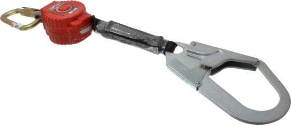 Miller - 6' Long, 400 Lb Capacity, Vectran/Polyester Fall Limiter - Aluminum Locking Rebar Hook Connector, Self-Locking Carabiner Connector - Eagle Tool & Supply
