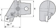 Kennametal - Left Hand Cut, Size KM63, CN.. Insert Compatiblity, External Modular Turning & Profiling Cutting Unit Head - 38mm Ctr to Cutting Edge, 60mm Head Length, Through Coolant, Series Kenloc - Eagle Tool & Supply