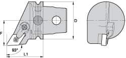 Kennametal - Left Hand Cut, Size KM63, DN.. Insert Compatiblity, External Modular Turning & Profiling Cutting Unit Head - 43mm Ctr to Cutting Edge, 60mm Head Length, Through Coolant, Series Kenloc - Eagle Tool & Supply