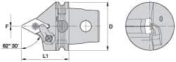 Kennametal - Neutral Cut, Size KM63, DN.. Insert Compatiblity, External Modular Turning & Profiling Cutting Unit Head - 60mm Head Length, Through Coolant, Series Kenloc - Eagle Tool & Supply