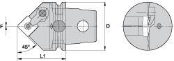 Kennametal - Neutral Cut, Size KM63, SN.. Insert Compatiblity, External Modular Turning & Profiling Cutting Unit Head - 60mm Head Length, Through Coolant, Series Kenloc - Eagle Tool & Supply