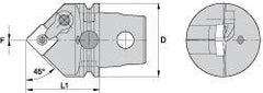 Kennametal - Neutral Cut, Size KM63, SN.. Insert Compatiblity, External Modular Turning & Profiling Cutting Unit Head - 60mm Head Length, Through Coolant, Series Kenloc - Eagle Tool & Supply