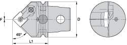 Kennametal - Neutral Cut, Size KM63, SN.. Insert Compatiblity, External Modular Turning & Profiling Cutting Unit Head - 60mm Head Length, Through Coolant, Series Kenloc - Eagle Tool & Supply
