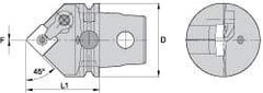 Kennametal - Neutral Cut, Size KM63, SN.. Insert Compatiblity, External Modular Turning & Profiling Cutting Unit Head - 60mm Head Length, Through Coolant, Series Kenloc - Eagle Tool & Supply
