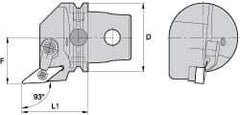 Kennametal - Left Hand Cut, Size KM63, VN.. Insert Compatiblity, External Modular Turning & Profiling Cutting Unit Head - 43mm Ctr to Cutting Edge, 60mm Head Length, Through Coolant, Series Kenloc - Eagle Tool & Supply