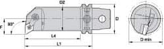 Kennametal - Left Hand Cut, 40mm Min Bore Diam, Size KM63 Steel Modular Boring Cutting Unit Head - 4.4094" Max Bore Depth, Through Coolant, Compatible with DN.. - Eagle Tool & Supply