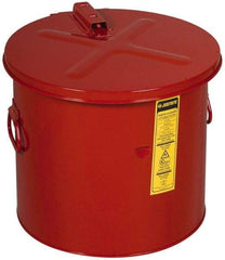 Justrite - 8 Gallon Capacity, Coated Steel, Red Dip Tank - 14-1/4 Inch High x 15-5/8 Inch Diameter, Includes Fusible Link - Eagle Tool & Supply