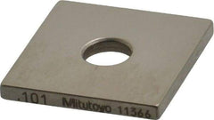 Mitutoyo - 0.101" Square Steel Gage Block - Accuracy Grade 0, Includes Certificate of Inspection - Eagle Tool & Supply