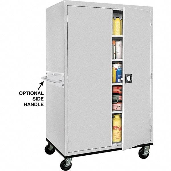 Sandusky Lee - 5 Shelf Mobile Storage Cabinet - Steel, 46" Wide x 24" Deep x 72" High, Dove Gray - Eagle Tool & Supply