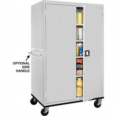 Sandusky Lee - 5 Shelf Mobile Storage Cabinet - Steel, 46" Wide x 24" Deep x 72" High, Dove Gray - Eagle Tool & Supply