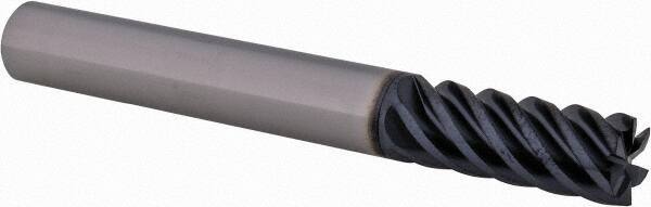 Iscar - 0.313", 3/4" LOC, 5/16" Shank Diam, 2-1/2" OAL, 6 Flute, Solid Carbide Square End Mill - Single End, AlTiN Finish, Spiral Flute, 45° Helix, Centercutting, Right Hand Cut, Right Hand Flute - Eagle Tool & Supply