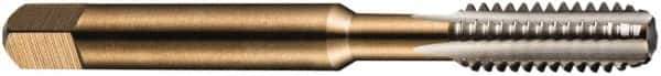DORMER - M18x1.50 Metric Fine 6H 4 Flute Bright Finish High Speed Steel Straight Flute Machine Tap - Plug, Right Hand Thread, 112mm OAL, 29mm Thread Length, Oversize - Exact Industrial Supply