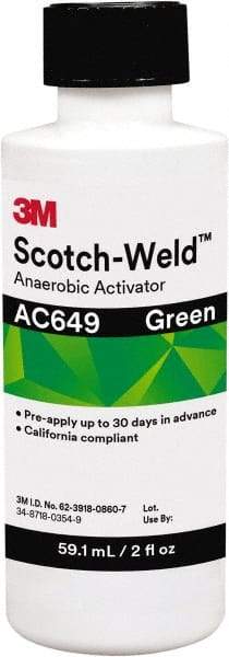 3M - 2 Fl Oz, Green Adhesive Activator - For Use with Threadlockers, Pipe Sealants, Retaining Compounds, Gasket Makers - Eagle Tool & Supply