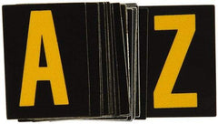 Made in USA - Letter Label - Legend: A-Z, English, Yellow & Black - Eagle Tool & Supply