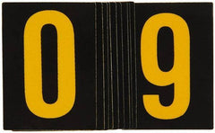 Made in USA - Letter Label - Legend: 0-9, English, Yellow & Black - Eagle Tool & Supply