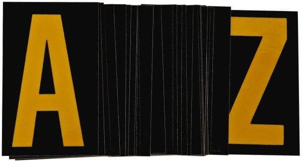 Made in USA - Letter Label - Legend: A-Z, English, Yellow & Black - Eagle Tool & Supply