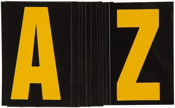 Made in USA - Letter Label - Legend: A-Z, English, Yellow & Black - Eagle Tool & Supply