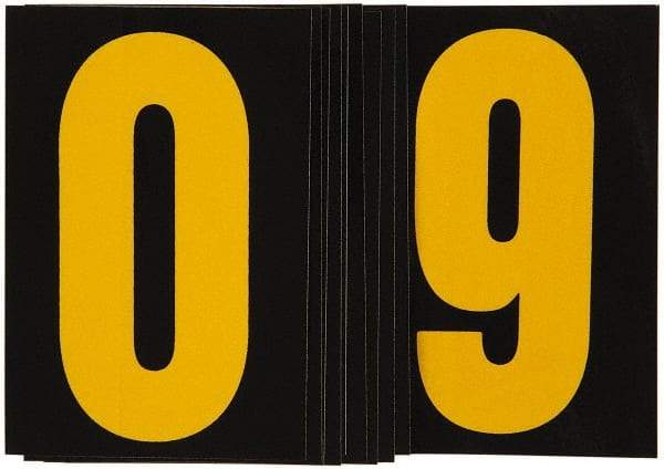 Made in USA - Letter Label - Legend: 0-9, English, Yellow & Black - Eagle Tool & Supply