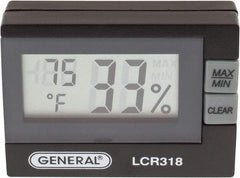 General - 14 to 140°F, 10 to 99% Humidity Range, Thermo-Hygrometer - 5% Relative Humidity Accuracy, 0.1% RH, 0.1° Temp Resolution - Eagle Tool & Supply