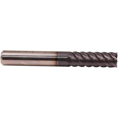 Emuge - 8mm Diam, 24mm LOC, 6 Flute Solid Carbide Roughing & Finishing End Mill - TiAlN Finish, 68mm OAL, 8mm Shank Diam, Cylindrical Shank, 50° Helix, Extra Long Length - Eagle Tool & Supply
