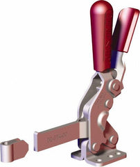 De-Sta-Co - 1,000 Lb Holding Capacity, Vertical Handle, Manual Hold Down Toggle Clamp - 64° Handle Movement, 76° Bar Opening, Solid Bar, Flanged Base, Carbon Steel - Eagle Tool & Supply