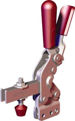 De-Sta-Co - 1,000 Lb Holding Capacity, Vertical Handle, Manual Hold Down Toggle Clamp - 64° Handle Movement, 76° Bar Opening, U-Bar, Straight Base, Carbon Steel - Eagle Tool & Supply