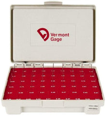 Vermont Gage - 55 Piece, 0.21-1.29 mm Diameter Plug and Pin Gage Set - Minus 0.01 mm Tolerance, Class ZZ - Eagle Tool & Supply
