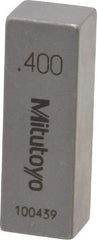 Mitutoyo - 0.4" Rectangular Steel Gage Block - Accuracy Grade AS-1, Includes Certificate of Inspection - Eagle Tool & Supply