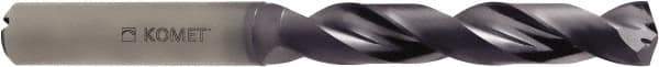 Komet - 10.2mm 140° Solid Carbide Jobber Drill - TiAlN Finish, Right Hand Cut, Spiral Flute, Straight Shank, 118mm OAL - Eagle Tool & Supply