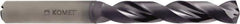 Komet - 10.2mm 140° Solid Carbide Jobber Drill - TiAlN Finish, Right Hand Cut, Spiral Flute, Straight Shank, 118mm OAL - Eagle Tool & Supply