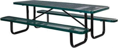 Vestil - 96" Long x 61-5/8" Wide x 30.38" High Stationary Activity/Utility Table without Back Rests - Green, Steel - Eagle Tool & Supply