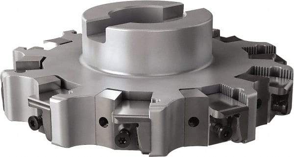 Seco - Shell Mount Connection, 0.63" Cutting Width, 1.579" Depth of Cut, 6" Cutter Diam, 1-1/2" Hole Diam, 10 Tooth Indexable Slotting Cutter - R335.25 Toolholder, XNHQ, LNHQ Insert, Right Hand Cutting Direction - Eagle Tool & Supply
