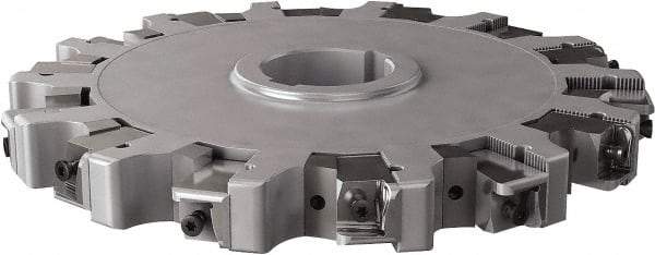 Seco - Arbor Hole Connection, 1.26" Cutting Width, 3.476" Depth of Cut, 250mm Cutter Diam, 1.9685" Hole Diam, 7 Tooth Indexable Slotting Cutter - 335.25 Toolholder, XNHQ, LNHQ Insert, Right Hand Cutting Direction - Eagle Tool & Supply