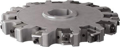Seco - Arbor Hole Connection, 1.26" Cutting Width, 3.476" Depth of Cut, 250mm Cutter Diam, 1.9685" Hole Diam, 7 Tooth Indexable Slotting Cutter - 335.25 Toolholder, XNHQ, LNHQ Insert, Right Hand Cutting Direction - Eagle Tool & Supply
