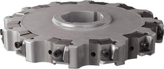 Seco - Arbor Hole Connection, 0.63" Cutting Width, 2.492" Depth of Cut, 200mm Cutter Diam, 1.9685" Hole Diam, 12 Tooth Indexable Slotting Cutter - 335.25 Toolholder, XNHQ, LNHQ Insert, Right Hand Cutting Direction - Eagle Tool & Supply