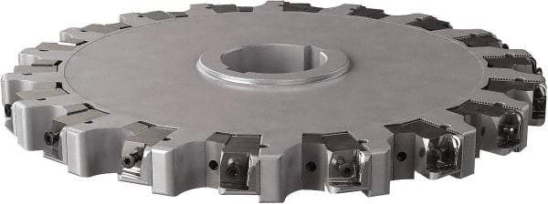 Seco - Arbor Hole Connection, 0.63" Cutting Width, 4.461" Depth of Cut, 315mm Cutter Diam, 2.3622" Hole Diam, 18 Tooth Indexable Slotting Cutter - 335.25 Toolholder, XNHQ, LNHQ Insert, Right Hand Cutting Direction - Eagle Tool & Supply
