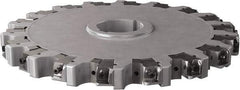 Seco - Arbor Hole Connection, 0.63" Cutting Width, 4.413" Depth of Cut, 12" Cutter Diam, 2" Hole Diam, 18 Tooth Indexable Slotting Cutter - 335.25 Toolholder, XNHQ, LNHQ Insert, Right Hand Cutting Direction - Eagle Tool & Supply