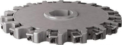 Seco - Arbor Hole Connection, 0.63" Cutting Width, 4.413" Depth of Cut, 12" Cutter Diam, 2" Hole Diam, 18 Tooth Indexable Slotting Cutter - 335.25 Toolholder, XNHQ, LNHQ Insert, Right Hand Cutting Direction - Eagle Tool & Supply