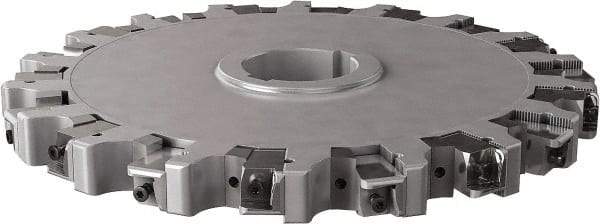 Seco - Arbor Hole Connection, 1.26" Cutting Width, 4.461" Depth of Cut, 315mm Cutter Diam, 2.3622" Hole Diam, 9 Tooth Indexable Slotting Cutter - 335.25 Toolholder, XNHQ, LNHQ Insert, Right Hand Cutting Direction - Eagle Tool & Supply
