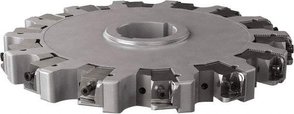 Seco - Arbor Hole Connection, 0.63" Cutting Width, 3.413" Depth of Cut, 10" Cutter Diam, 2" Hole Diam, 14 Tooth Indexable Slotting Cutter - 335.25 Toolholder, XNHQ, LNHQ Insert, Right Hand Cutting Direction - Eagle Tool & Supply