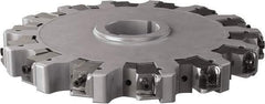Seco - Arbor Hole Connection, 0.63" Cutting Width, 3.413" Depth of Cut, 10" Cutter Diam, 2" Hole Diam, 14 Tooth Indexable Slotting Cutter - 335.25 Toolholder, XNHQ, LNHQ Insert, Right Hand Cutting Direction - Eagle Tool & Supply