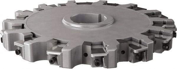 Seco - Arbor Hole Connection, 0.63" Cutting Width, 3.413" Depth of Cut, 10" Cutter Diam, 2" Hole Diam, 14 Tooth Indexable Slotting Cutter - 335.25 Toolholder, XNHQ, LNHQ Insert, Right Hand Cutting Direction - Eagle Tool & Supply